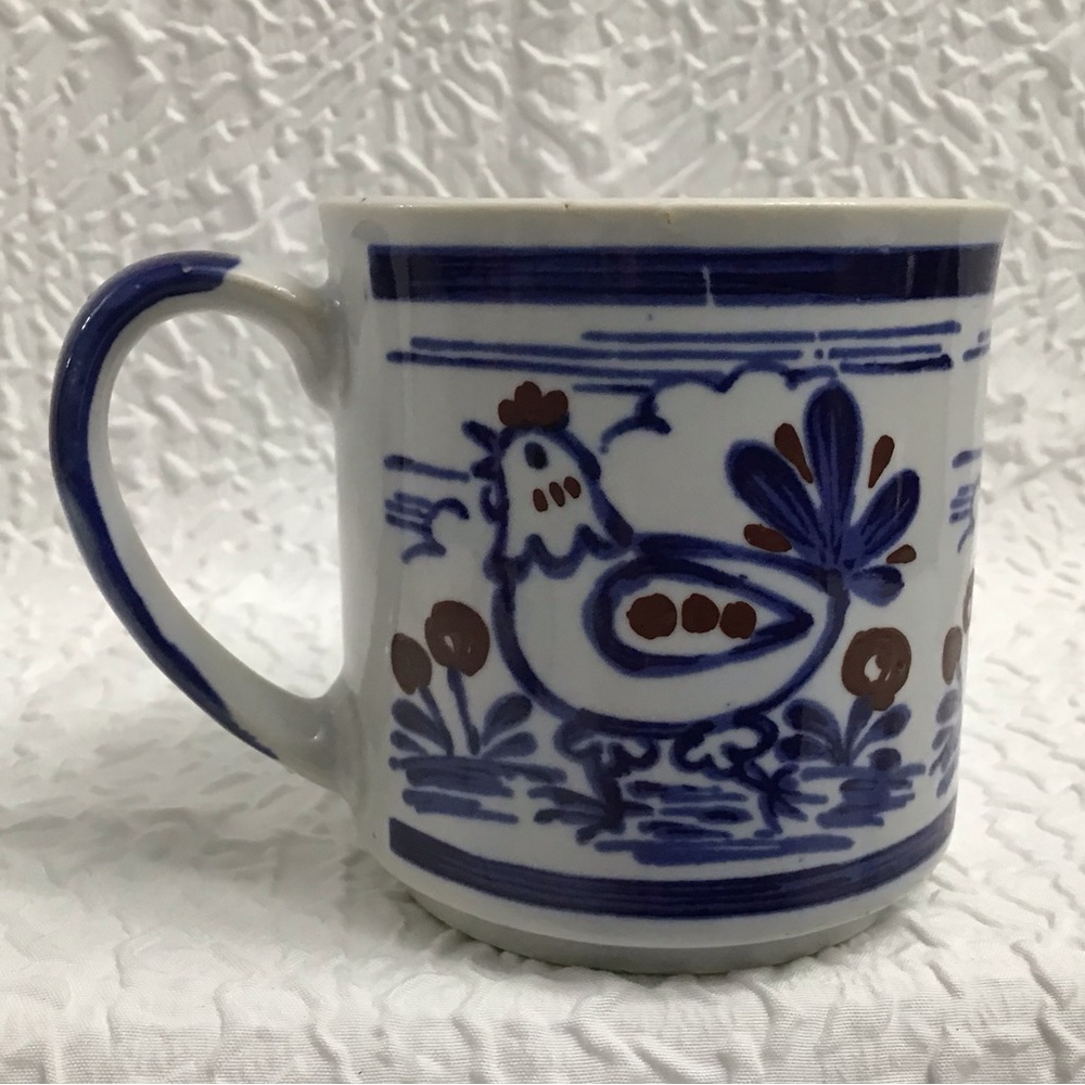 Vintage Blue & White Made In Japan Coffee Mugs - Picture 10 of 12